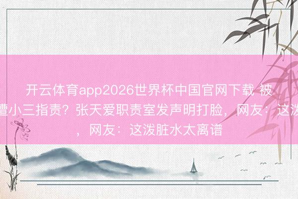 开云体育app2026世界杯中国官网下载 被网红师法竟遭小三指责？张天爱职责室发声明打脸，网友：这泼脏水太离谱