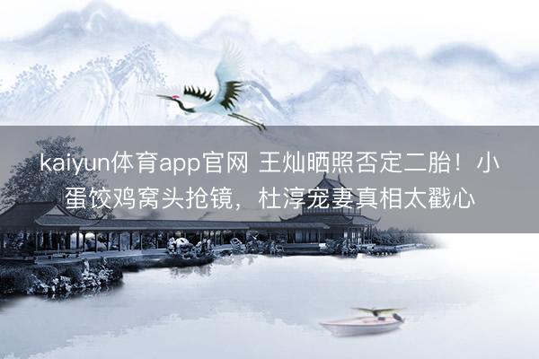 kaiyun体育app官网 王灿晒照否定二胎！小蛋饺鸡窝头抢镜，杜淳宠妻真相太戳心