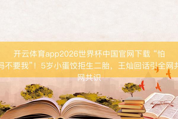 开云体育app2026世界杯中国官网下载 “怕姆妈不要我”！5岁小蛋饺拒生二胎，王灿回话引全网共识