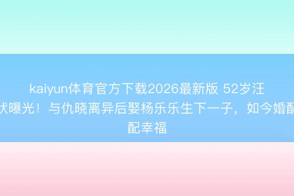 kaiyun体育官方下载2026最新版 52岁汪涵现状曝光！与仇晓离异后娶杨乐乐生下一子，如今婚配幸福