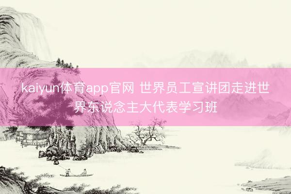 kaiyun体育app官网 世界员工宣讲团走进世界东说念主大代表学习班